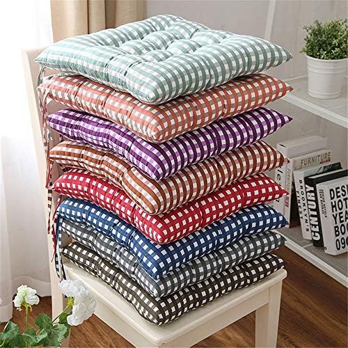  Brand: LucaSng LucaSng Set of 4 Seat Cushions 40 x 40 x 7 cm for Indoor and Outdoor Use 100% Cotton Thick Padding Quilted Floor Cushions, blue, 40 x 40 cm