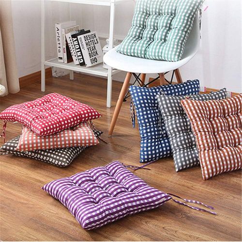  Brand: LucaSng LucaSng Set of 4 Seat Cushions 40 x 40 x 7 cm for Indoor and Outdoor Use 100% Cotton Thick Padding Quilted Floor Cushions, blue, 40 x 40 cm