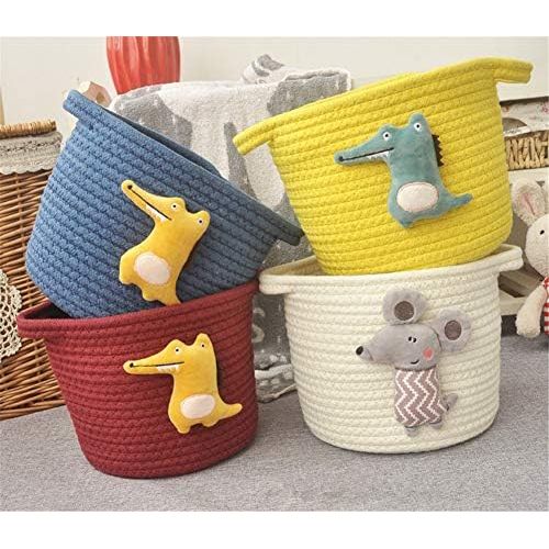  Brand: LucaSng LucaSng Woven Storage Basket Cotton Rope Basket with Plush Toy Storage Box Toy Organizer for Baby Nursery Decorative Basket