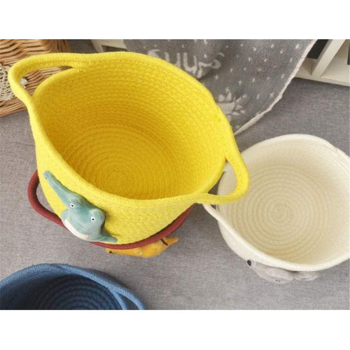  Brand: LucaSng LucaSng Woven Storage Basket Cotton Rope Basket with Plush Toy Storage Box Toy Organizer for Baby Nursery Decorative Basket