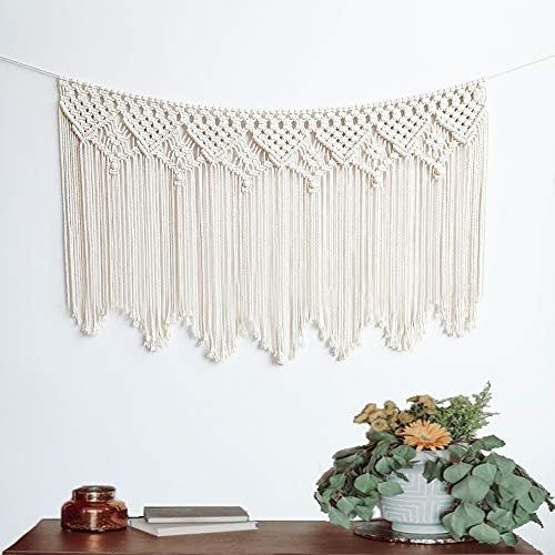  Brand: LucaSng LucaSng Macrame Wall Hanging Bohemian Tapestry of Cotton Handmade Textile Wedding Background Wall Decoration for Living Room