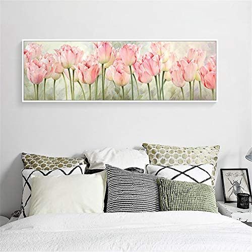  Brand: LucaSng LucaSng 5D Diamond Painting Tulip Flowers Full Drill DIY Diamond Painting Natural Landscape Wall Art Craft Living Room Decor, 120 x 40 cm