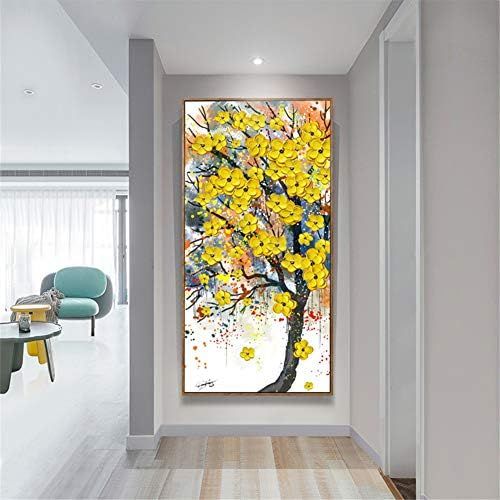  Brand: LucaSng LucaSng Full Drill DIY 5D Diamond Painting Kit, Flowers Tree Diamond Painting Handmade Adhesive Picture Wall Decoration for Living Room, 50 x 90 cm