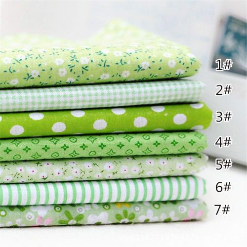  Brand: LucaSng LucaSng 7pcs Patchwork Fabric Packages 25*25cm DIY Fabrics Cotton Fabric Scraps Package Leftovers Fabric Packages Fabric Sewing, Green, 25 x 25 cm