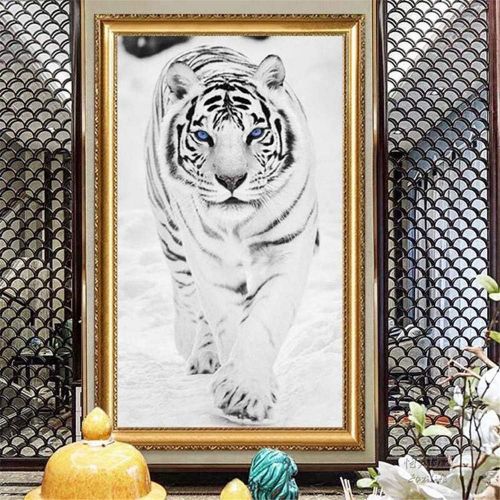  Brand: LucaSng LucaSng DIY 5D Diamant Painting Set Diamond Malerei Full Bohrer Tiger Crystal Strass Stickerei Pasted Gemalde Gross Kreuzstich Bilder Kunst Handwerk fuer Home Wall (50 * 80cm)