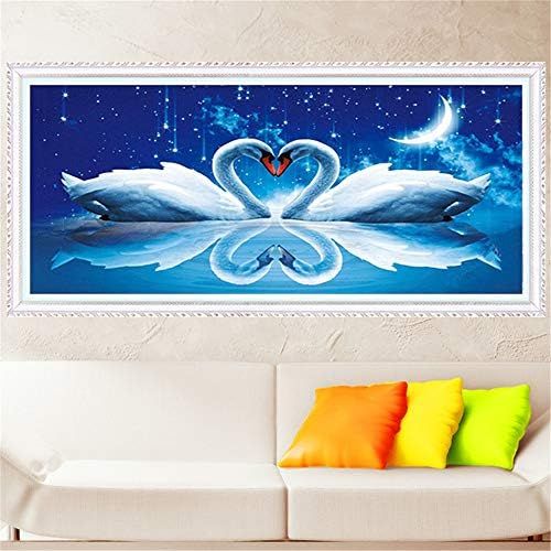  Brand: LucaSng LucaSng DIY 5D Diamond Painting Kits, Diamond Painting Home Wall Decor Painting Cross Stitch Decoration Set Full Large (Pair Swan), 50*80cm