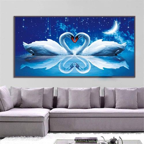  Brand: LucaSng LucaSng DIY 5D Diamond Painting Kits, Diamond Painting Home Wall Decor Painting Cross Stitch Decoration Set Full Large (Pair Swan), 50*80cm