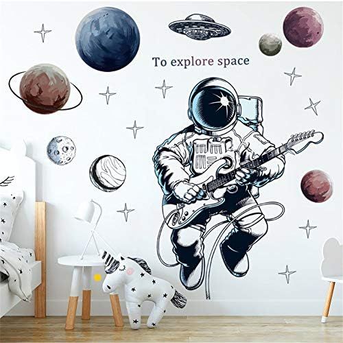  Brand: LucaSng LucaSng Wall Tattoo Childrens Room Vinyl Wallpaper Wall Sticker, Astronaut Space Planets Wall Sticker Wall Decoration for Young Nursery Nursery Nursery