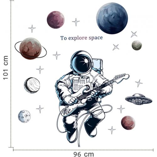  Brand: LucaSng LucaSng Wall Tattoo Childrens Room Vinyl Wallpaper Wall Sticker, Astronaut Space Planets Wall Sticker Wall Decoration for Young Nursery Nursery Nursery