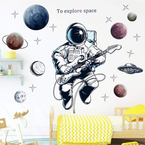  Brand: LucaSng LucaSng Wall Tattoo Childrens Room Vinyl Wallpaper Wall Sticker, Astronaut Space Planets Wall Sticker Wall Decoration for Young Nursery Nursery Nursery