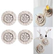 Brand: LucaSng LucaSng 4 Pcs Macrame Coasters Bohemian Table Decoration Hand Gown Macrame Coasters Cotton for Glass Cups Vase Candles