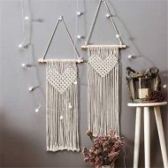 Brand: LucaSng LucaSng Pack of 2 Macrame Woven Bohemian Cotton Tapestry Handmade Boho Chic Wall Decor Door Curtain for Living Room Bedroom
