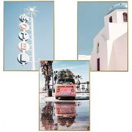 Brand: LucaSng LucaSng Set of 3 Design Poster Set Beach Sea Santorini Landscape Stylish Canvas Print Pictures without Frame Art Print Pictures for Living Room, Style B, 20 x 30 cm