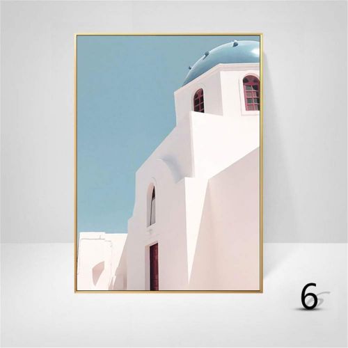  Brand: LucaSng LucaSng Set of 3 Design Poster Set Beach Sea Santorini Landscape Stylish Canvas Print Pictures without Frame Art Print Pictures for Living Room, Style B, 20 x 30 cm