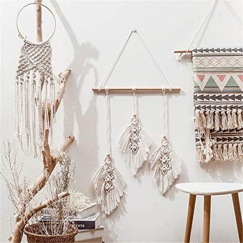  Brand: LucaSng LucaSng Macrame Wall Hanging Tapestry Cotton Woven Unique Bohemian Wall Decor Geometric Art Tapestry for Living Room Bedroom Wedding Party