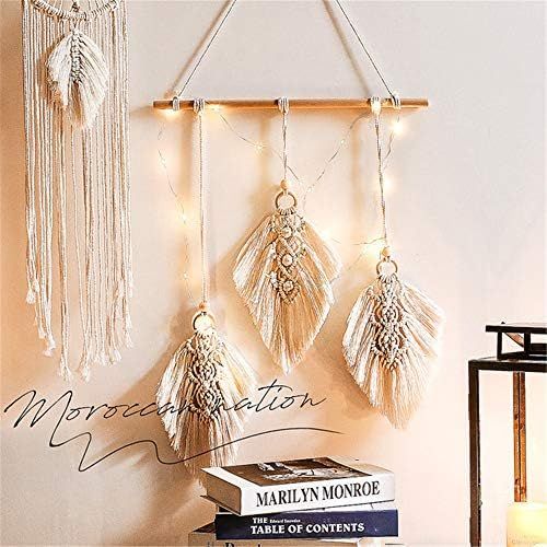  Brand: LucaSng LucaSng Macrame Wall Hanging Tapestry Cotton Woven Unique Bohemian Wall Decor Geometric Art Tapestry for Living Room Bedroom Wedding Party