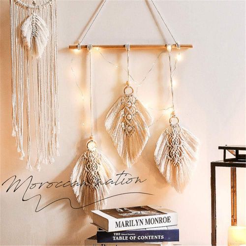  Brand: LucaSng LucaSng Macrame Wall Hanging Tapestry Cotton Woven Unique Bohemian Wall Decor Geometric Art Tapestry for Living Room Bedroom Wedding Party