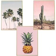 Brand: LucaSng LucaSng Design Poster Set of 3 Beach Sea Hawaii Pineapple Cactus Print Pictures Wall Art Without Frame Art Poster Decoration for Living Room, Style D, 30 x 40 cm