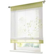 Brand: LucaSng LucaSng 1 Piece Kitchen Roman Blind with Embroidery Tape Roman Curtains Voile Transparent Tabs Curtain