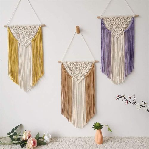  Brand: LucaSng LucaSng Macrame Wall Hanging Boho Chic Cotton Wall Hanging Tapestries Handmade Art Decorative for Living Room Decoration