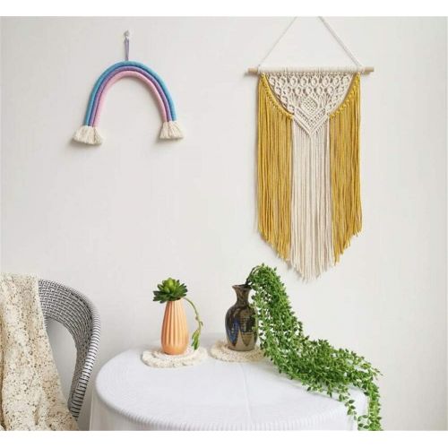  Brand: LucaSng LucaSng Macrame Wall Hanging Boho Chic Cotton Wall Hanging Tapestries Handmade Art Decorative for Living Room Decoration