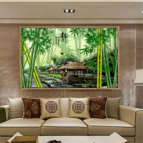  Brand: LucaSng LucaSng 5D DIY Diamond Painting Kit, Full Drill DIY Diamond Painting Set, Forest Bamboo Large Crystal Rhinestone Cross Stitch Embroidery Wall Art Decoration, 150 x 60 cm