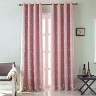 Brand: LucaSng LucaSng 1 Piece Blackout Thermal Blackout Curtain with Strong Metal Eyelets and Tulle for Living Room Bedroom, pink, 140x245cm