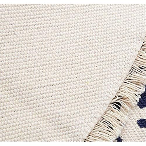  Brand: LucaSng LucaSng Retro Round Cotton Rug with Tassels Bohemian Handweave Washable for Living Room Bedroom Rug Round Mandala Rug