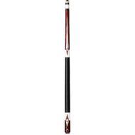 Lucasi Custom Striking Cocobola/White Duo-Tone Pool Cue with Divided Drop Diamonds and Metal Inlay