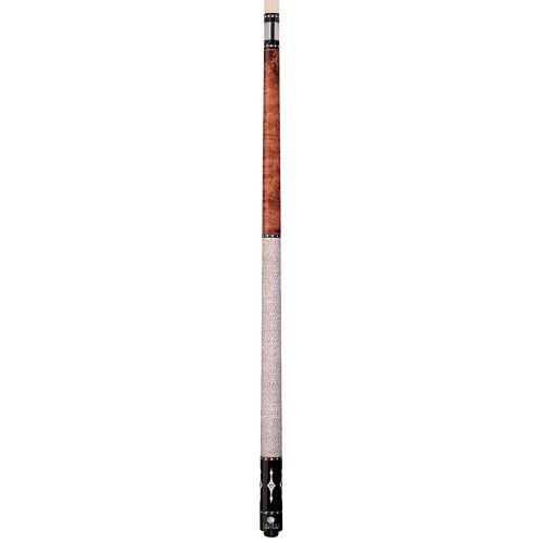  Lucasi Custom Walnut Birds-Eye Pool Cue with Imitation Mother of Pearl and White Diamond Inlays