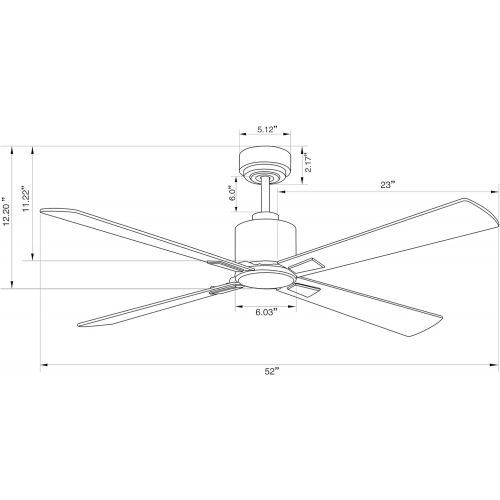  Beacon Lighting Lucci Air Airfusion Climate I DC Ceiling Fan with Remote and Wall Mount, 52, Antique Brass