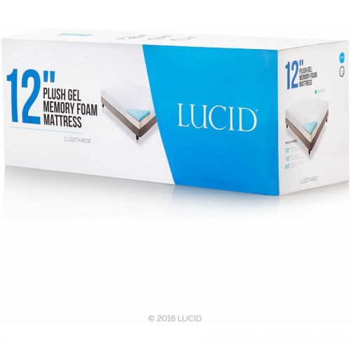  LUCID Lucid 12 Ventilated Gel Memory Foam Mattress, Triple-Layer, Multiple Sizes