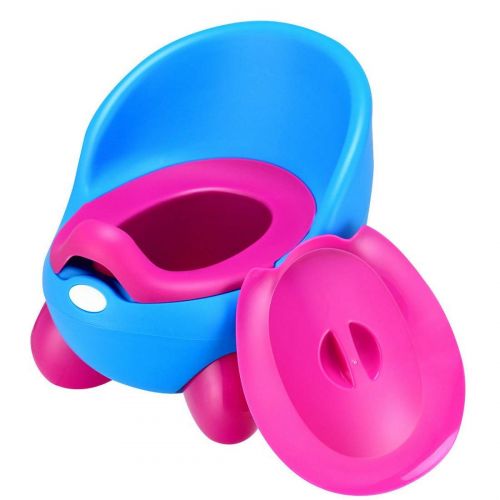  Lucidz Toilet Chair Training Toddlers Potty Splash Guard Detachable Seat Boys Girls Travel Potties Blue & Rose