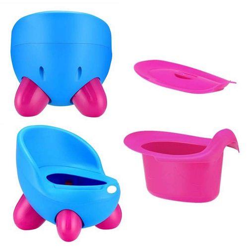  Lucidz Toilet Chair Training Toddlers Potty Splash Guard Detachable Seat Boys Girls Travel Potties Blue & Rose