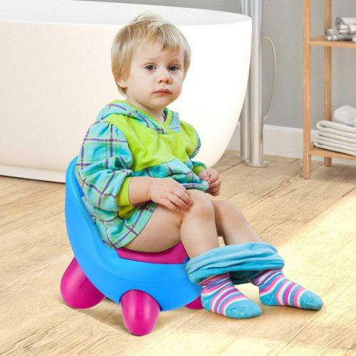  Lucidz Toilet Chair Training Toddlers Potty Splash Guard Detachable Seat Boys Girls Travel Potties Blue & Rose