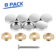 LuckIn 1 Dia Cap Mirror Nail Screw Decorative Polished Cover, Stainless Steel Screw Cap Fasteners Hardware, Sign Holder Advertising Nails for Wood Table Closet, 8pcs