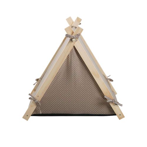  LuckerMore Pet Teepee Tent Dog & Cat Tent Bed Small Washable with Soft Bed Padding for Kitty Puppy Small Dog