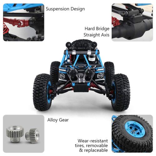  Luckstar 1:12 Four-Wheel Drive high-Speed Car 2.4G Remote Control High-Speed Car Crash Charging Climbing Toy Car Model Strong Power with Light High-Speed Remote Control Truck