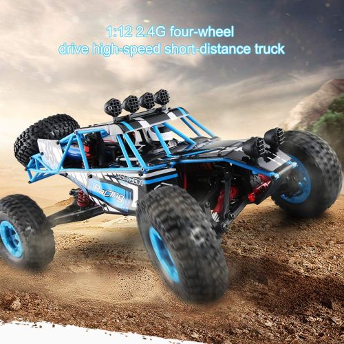  Luckstar 1:12 Four-Wheel Drive high-Speed Car 2.4G Remote Control High-Speed Car Crash Charging Climbing Toy Car Model Strong Power with Light High-Speed Remote Control Truck