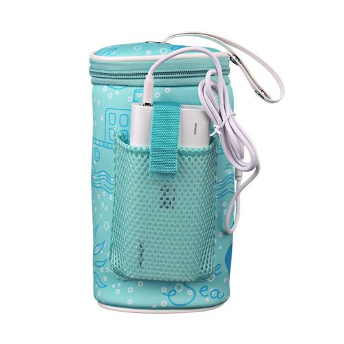  [아마존베스트]Lucktao Portable USB Baby Bottle Warmer Heater Insulated Bag Portable in Car Heaters Drink Warm Milk Thermostat Bag for Feed Newborn