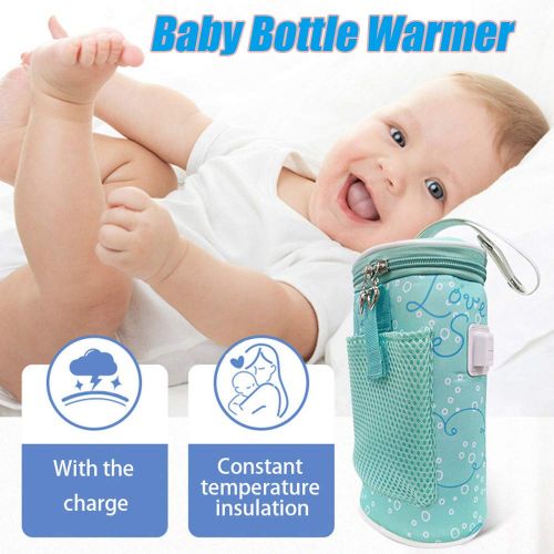  [아마존베스트]Lucktao Portable USB Baby Bottle Warmer Heater Insulated Bag Portable in Car Heaters Drink Warm Milk Thermostat Bag for Feed Newborn