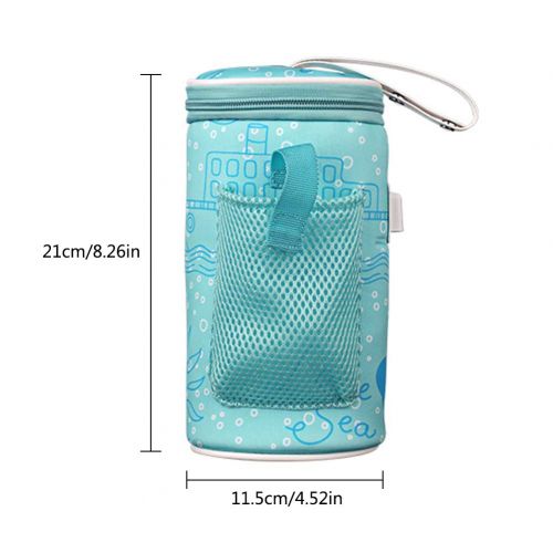  [아마존베스트]Lucktao Portable USB Baby Bottle Warmer Heater Insulated Bag Portable in Car Heaters Drink Warm Milk Thermostat Bag for Feed Newborn