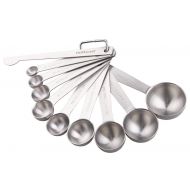 Lucky Plus Stainless Steel Measuring Cups and Spoons Set 18/8(304) Steel Material Heavy Duty 8 Measuring cups and 9 Measuring Spoons Pack 17pcs Per set