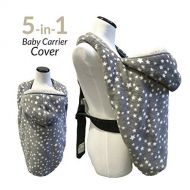 Lucky Baby Stroller Cover and Baby Carrier Cover. Double Fleece Winter Cover - Fits Onto All Carriers & Strollers. Adjustable with Hoodie. 5-in-1 Multipurpose. Grey