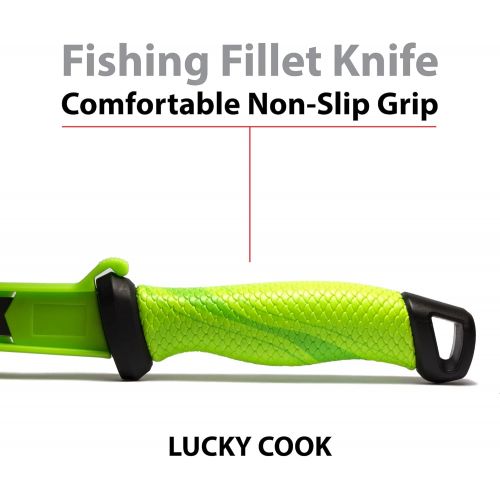  Sharp Curved Fish Fillet Knife, Flexible Thin and Sturdy Knife with Ergonomic Handle by Lucky Cook