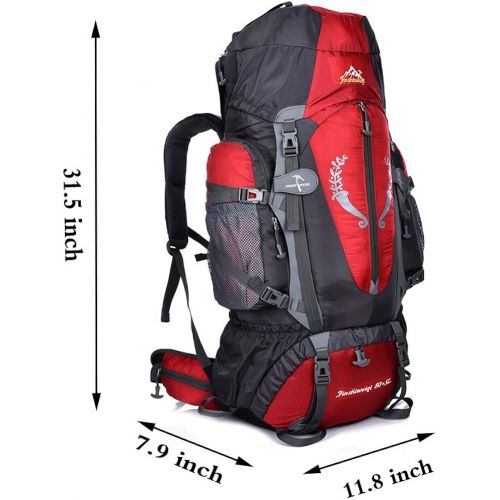  [아마존베스트]Lucky Gourd 80l Sport Outdoor Military Rucksacks Tactical Backpack Camping Hiking Trekking Bag with Rain Cover