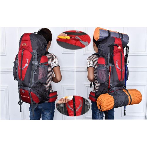  [아마존베스트]Lucky Gourd 80l Sport Outdoor Military Rucksacks Tactical Backpack Camping Hiking Trekking Bag with Rain Cover