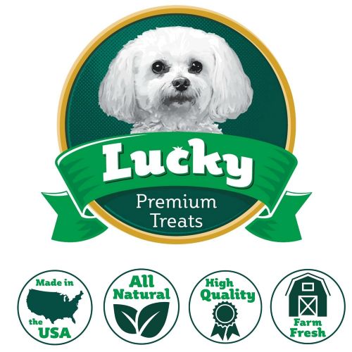  Lucky Premium Treats Rawhide Chews for Medium Breed Dogs, Natural Dog Treats Made in USA Only