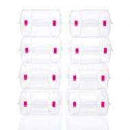 Lucky Tree 8 PCS Shoes Box Clear Plastic Storage Shoes Case Holder With Locker (red)