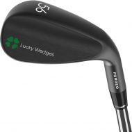 [아마존베스트]Lucky Wedges Black 56 Degree Sand Wedge - 12 Degrees Bounce, 35.125 Regular Flex Steel Shaft, Forged Soft Carbon Steel, Right Handed, Soft Grips